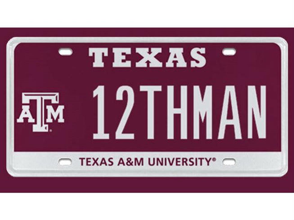 12th Man vanity license plate