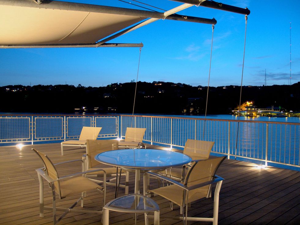 1906 Scenic Drive party deck twilight