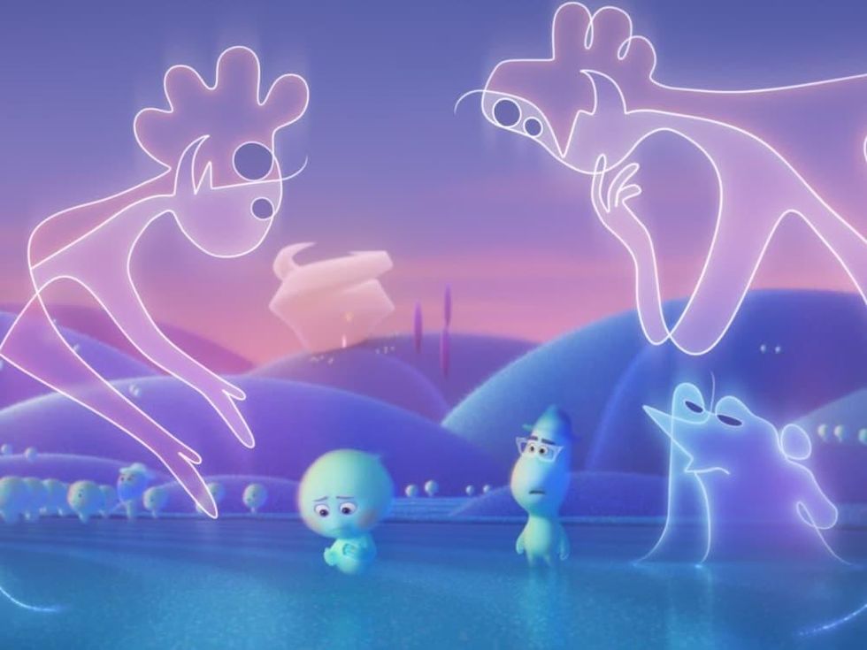 22 (Tina Fey), Joe (Jamie Foxx), Jerrys, and Terry in Soul