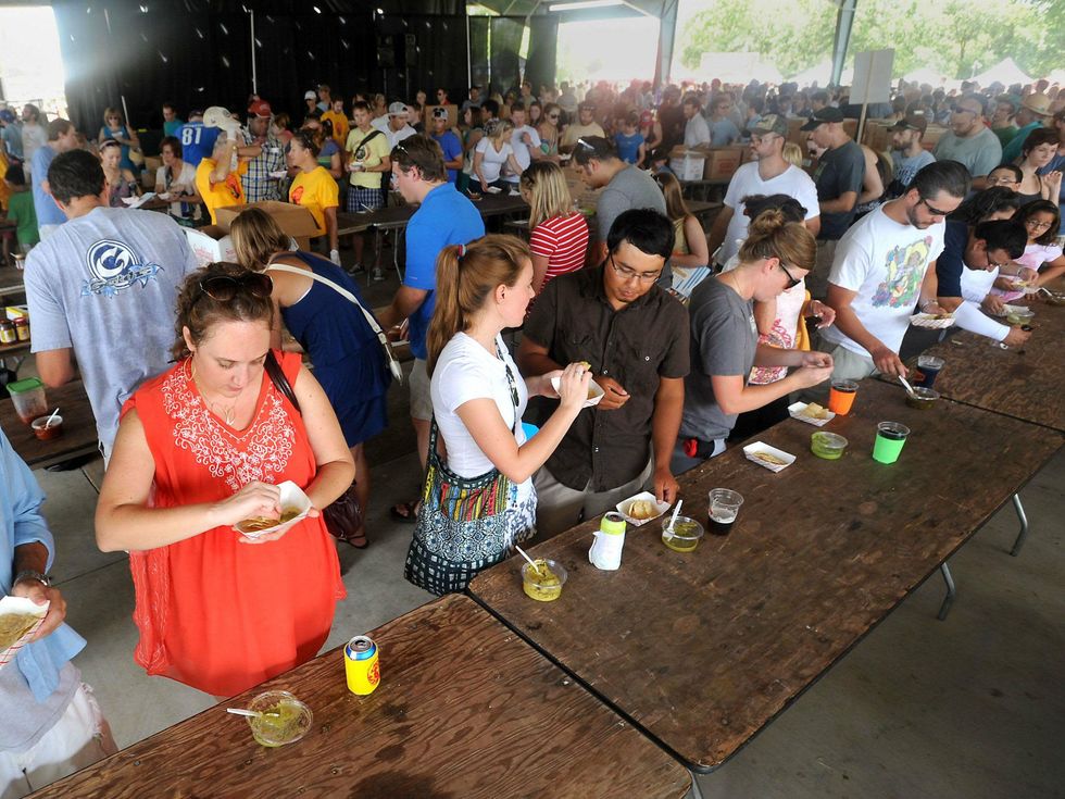 24th annual 2014 Austin Chronicle Hot Sauce Festival crowd tasting
