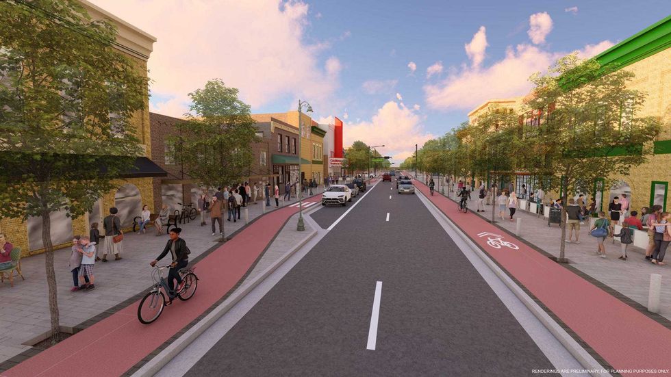 6th Street traffic lanes rendering