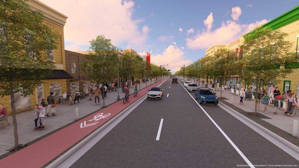 6th Street traffic lanes rendering