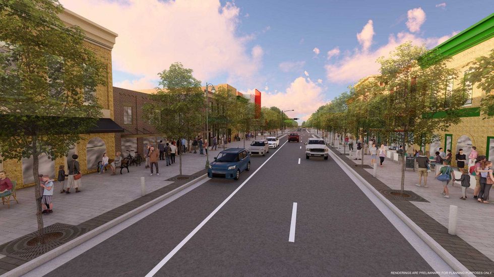 6th Street traffic lanes rendering