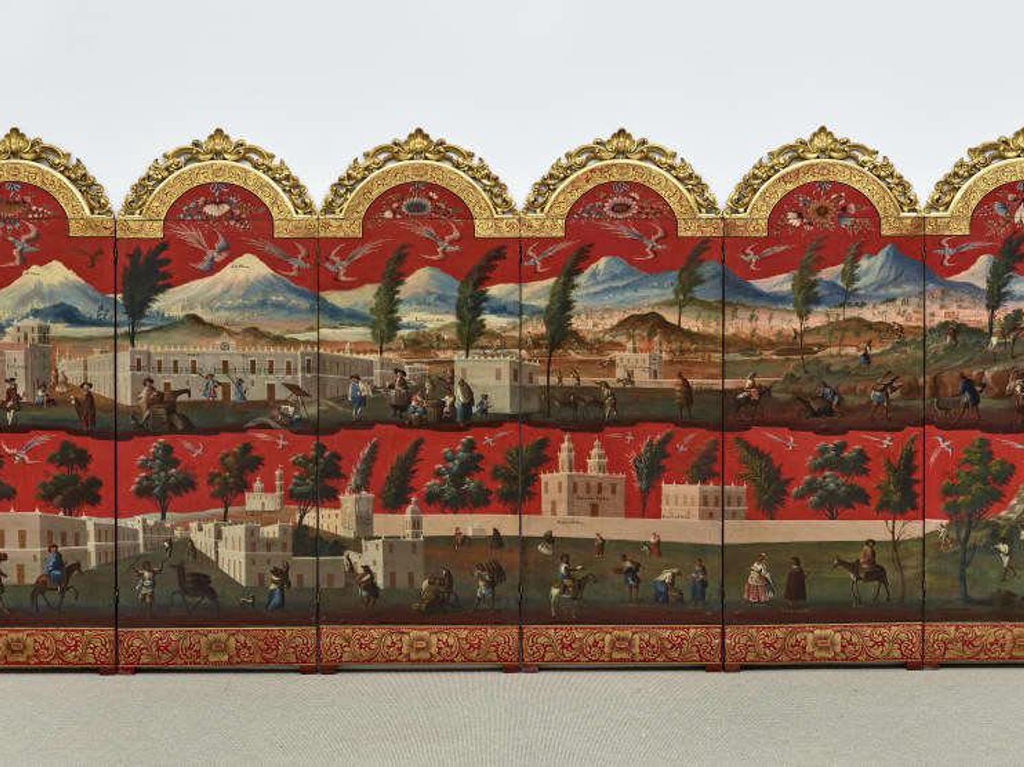 A biombo depicting Mexico City.