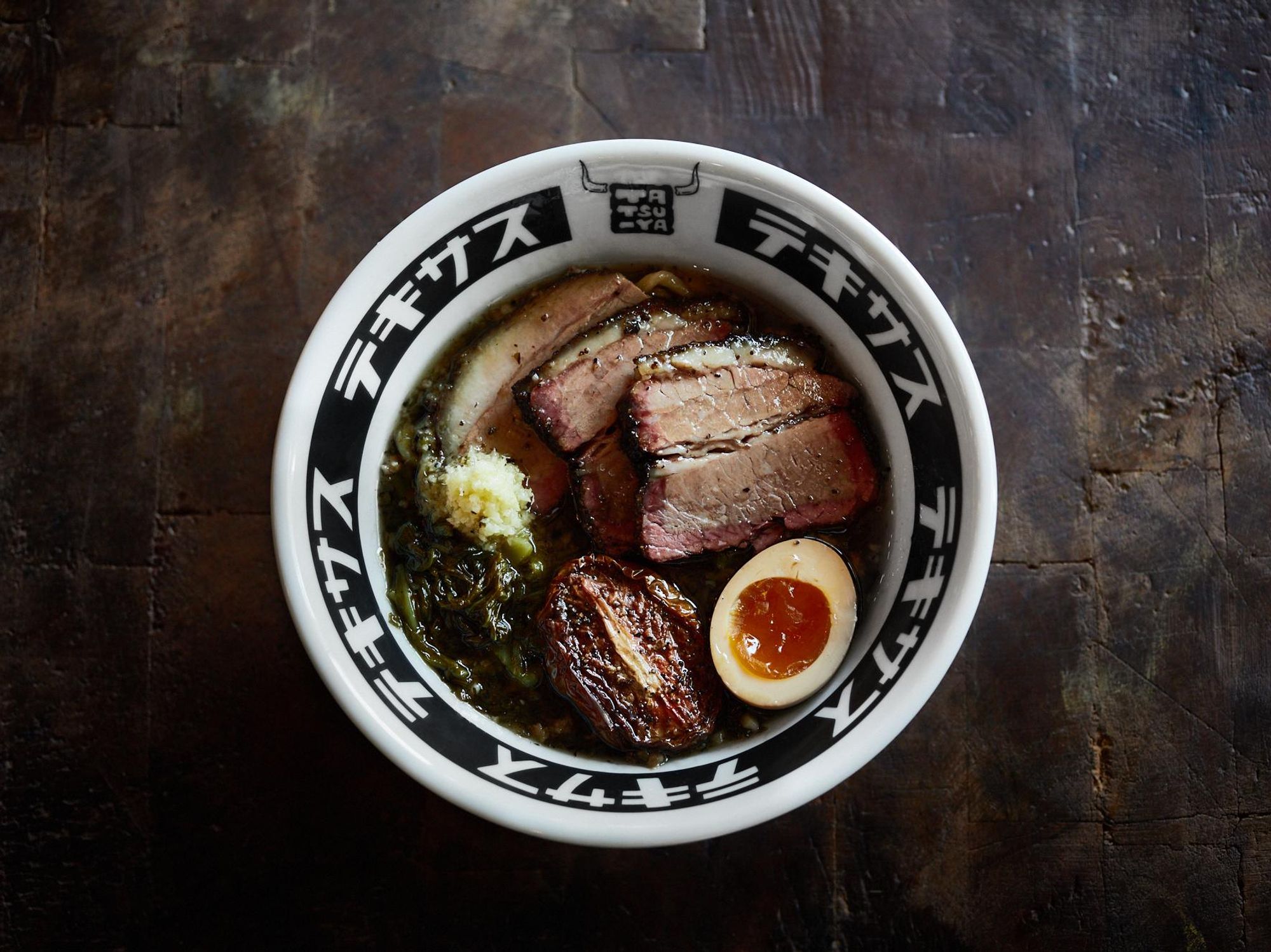 A bowl at BBQ Ramen Tatsu-ya in Austin.