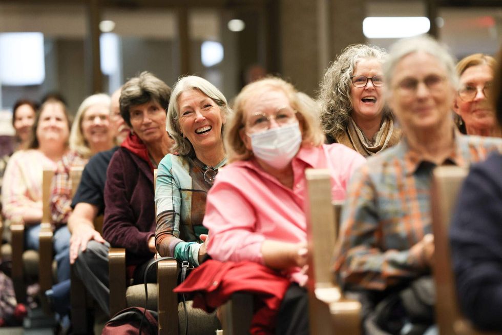 A crowd watches an author panel at 2023's Texas Book Festival.