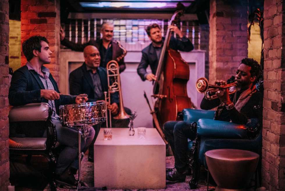 A jazz quintet plays at Devil May Care