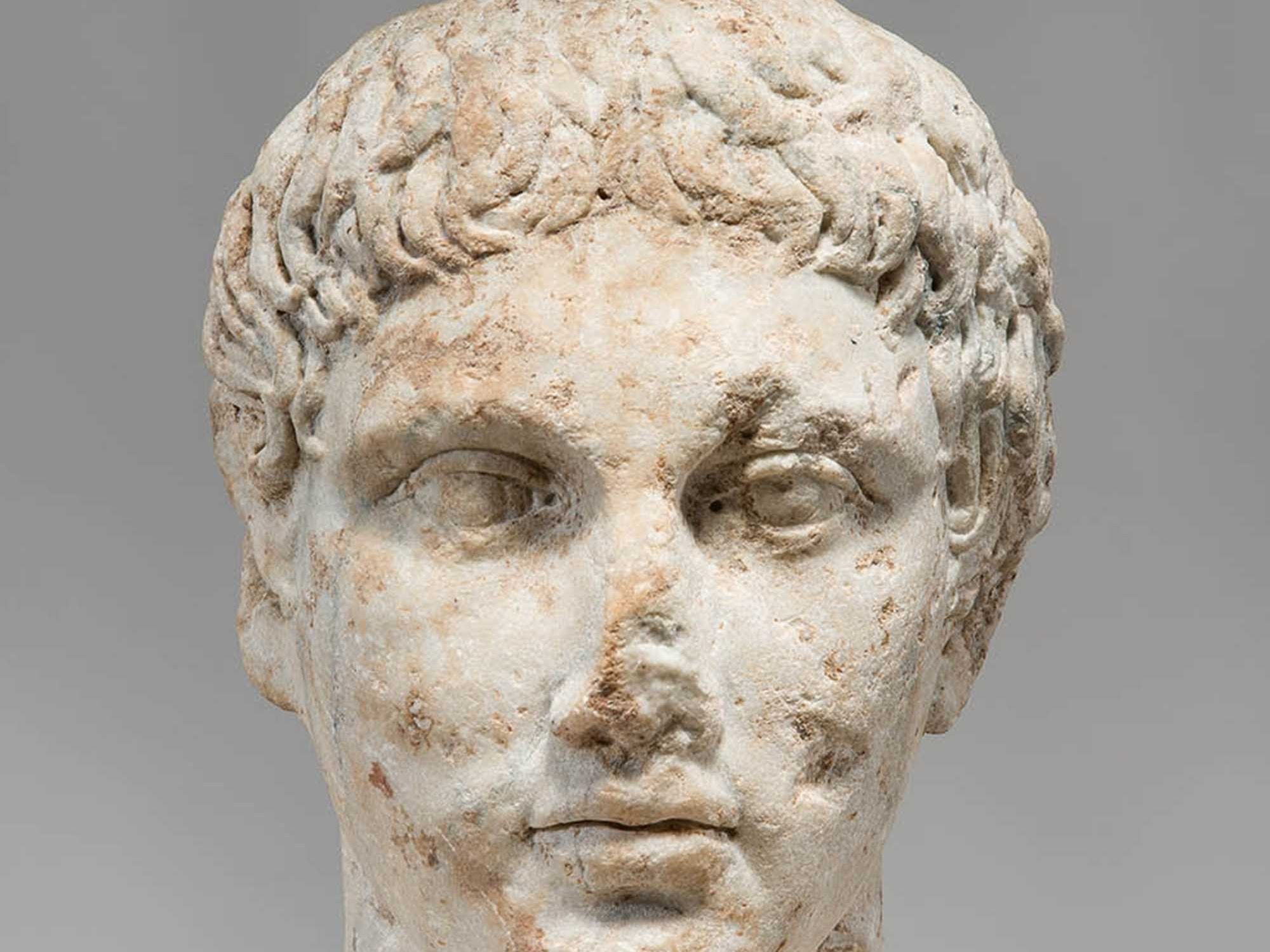A marble head of Hermes held by the San Antonio Museum of Art