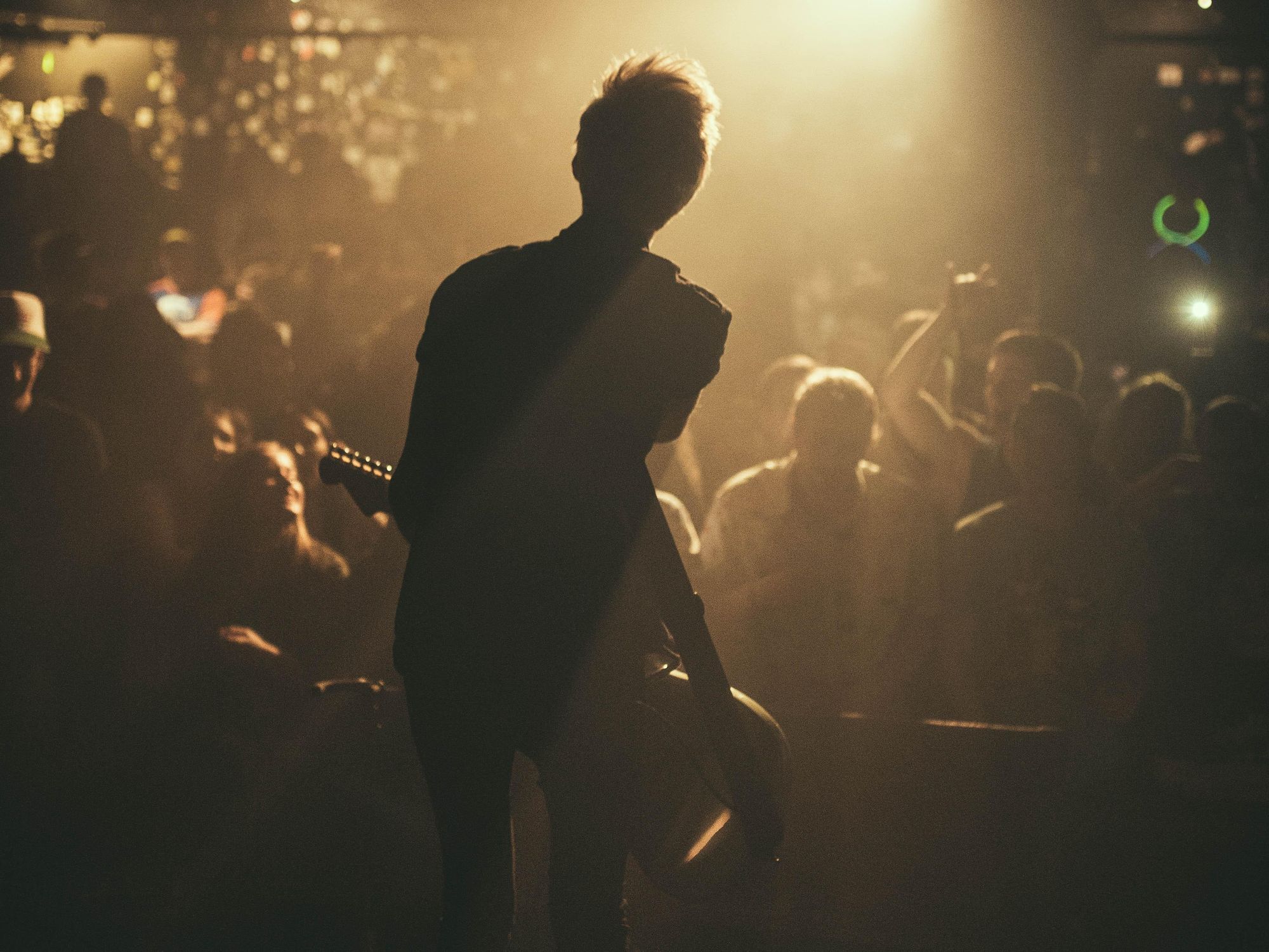 A performer's silhouette during a show.