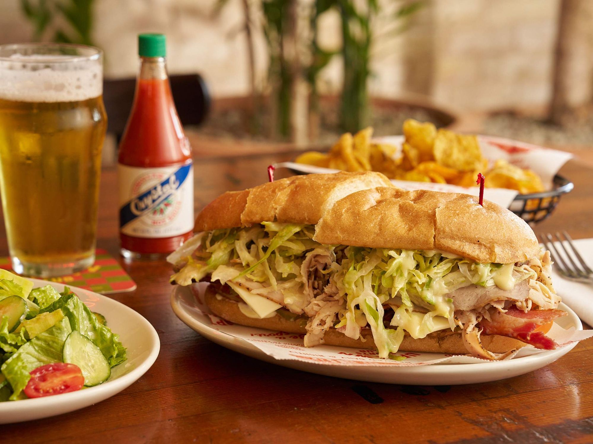 A po'boy at Uptown Sports Club