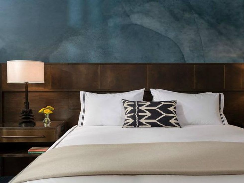 A rendering of a sample room in Austin's new Hotel Van Zandt