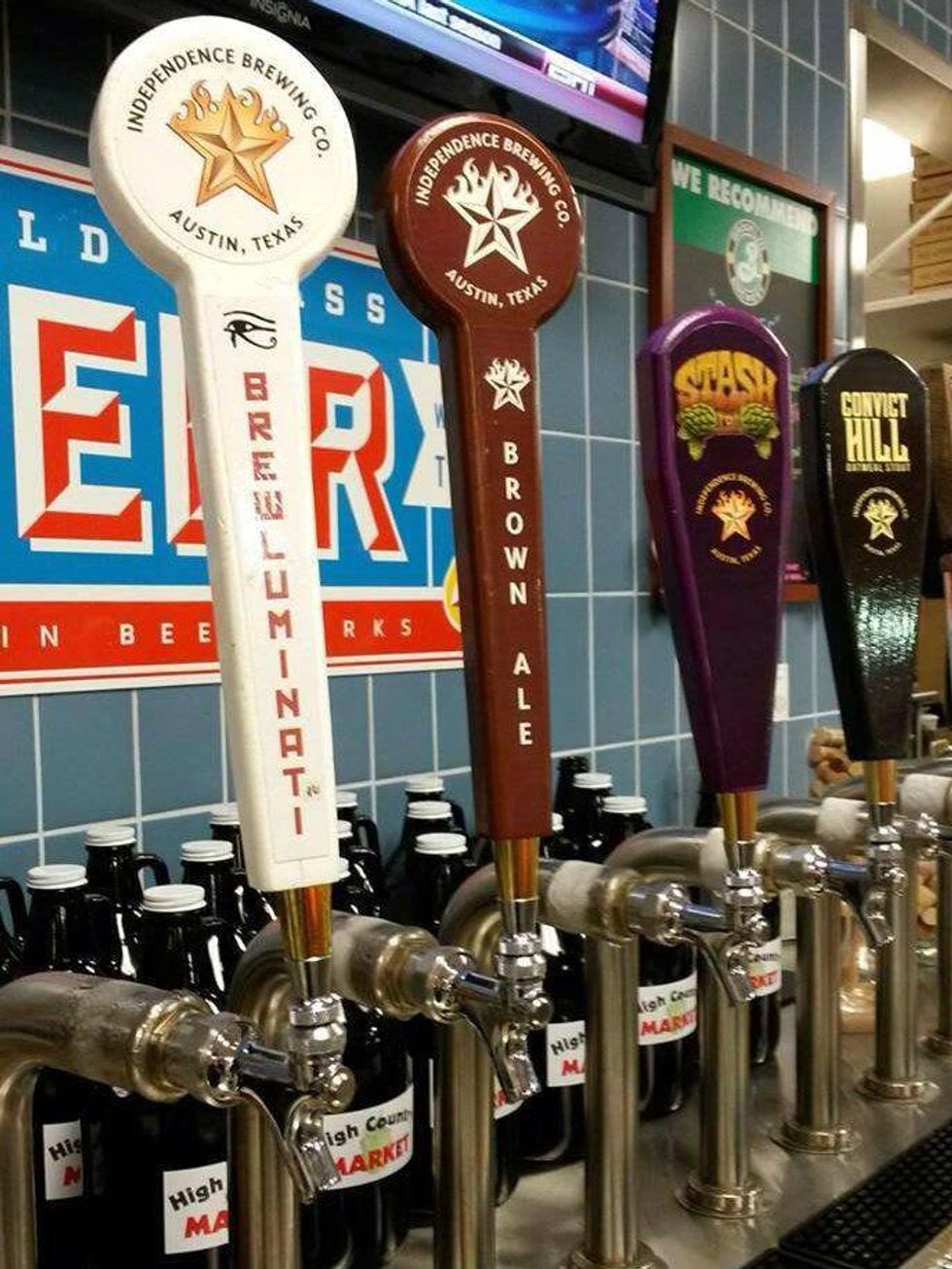 a selection of Independence Brewing Co. beers on tap