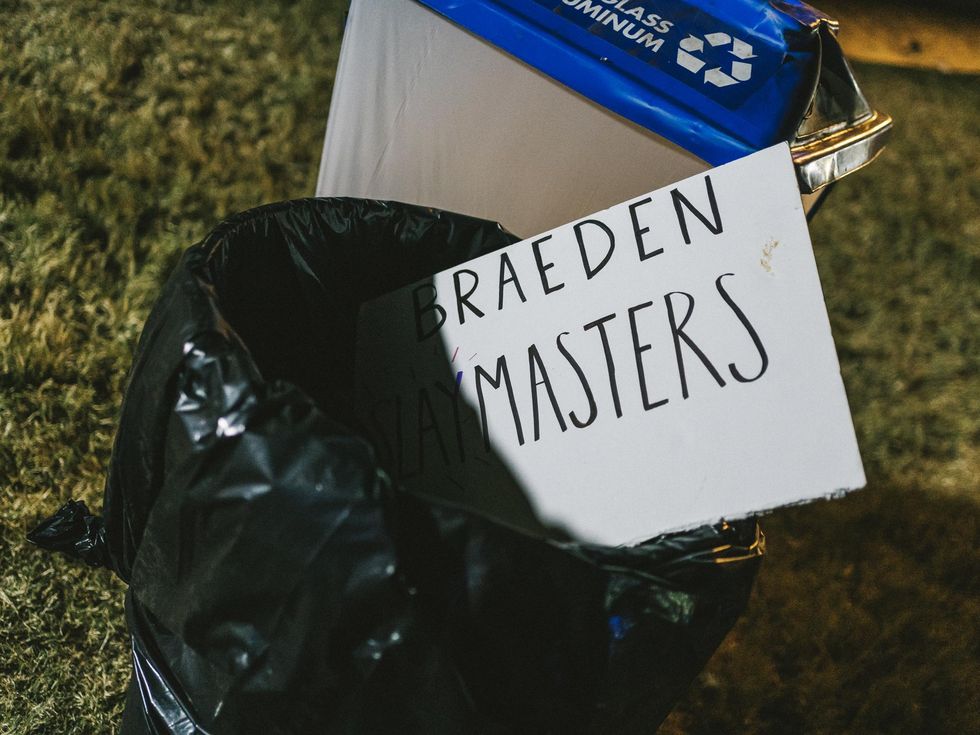 A sign in the trash at Austin City Limits Festival.