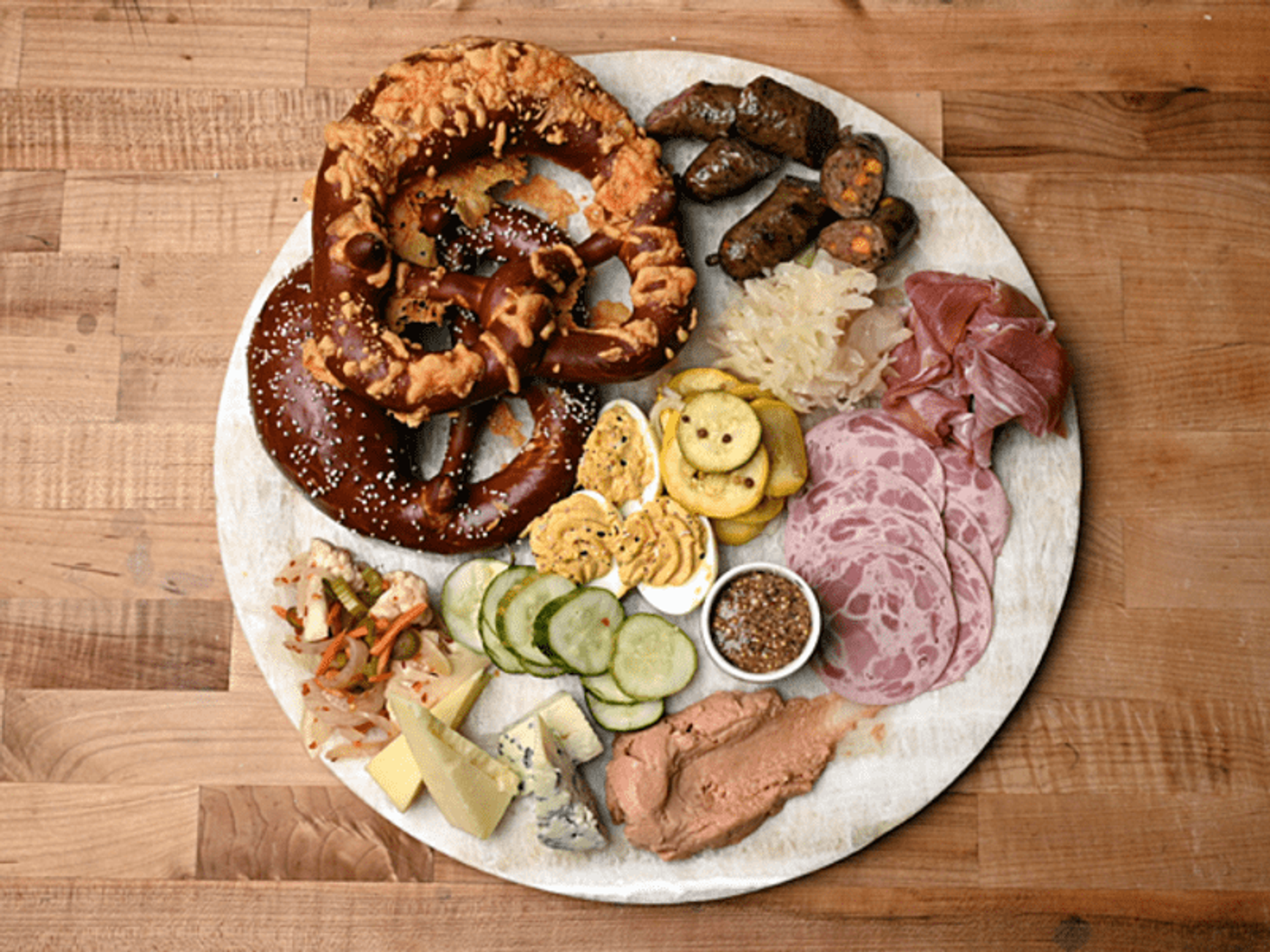 A soft pretzel spread by Easy Tiger in Austin