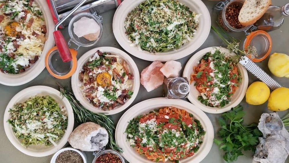 A spread of handmade pastas by Patrizi's