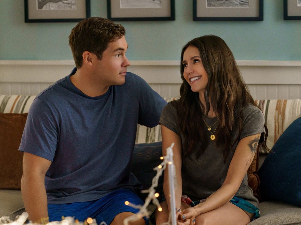 Adam Devine and Nina Dobrev in The Out-Laws