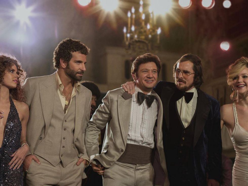 American Hustle movie scene with cast