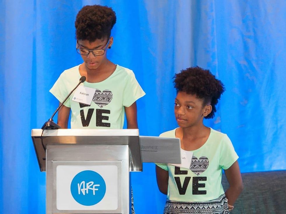 Andry Roddick Foundation Opportunity Matters Luncheon Hotel Van Zandt April 2016 child kid Katiriah and Aziriah