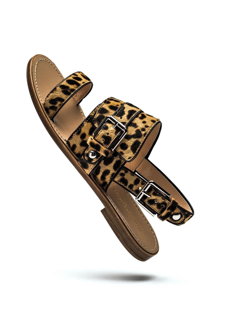Animal print flat sandal