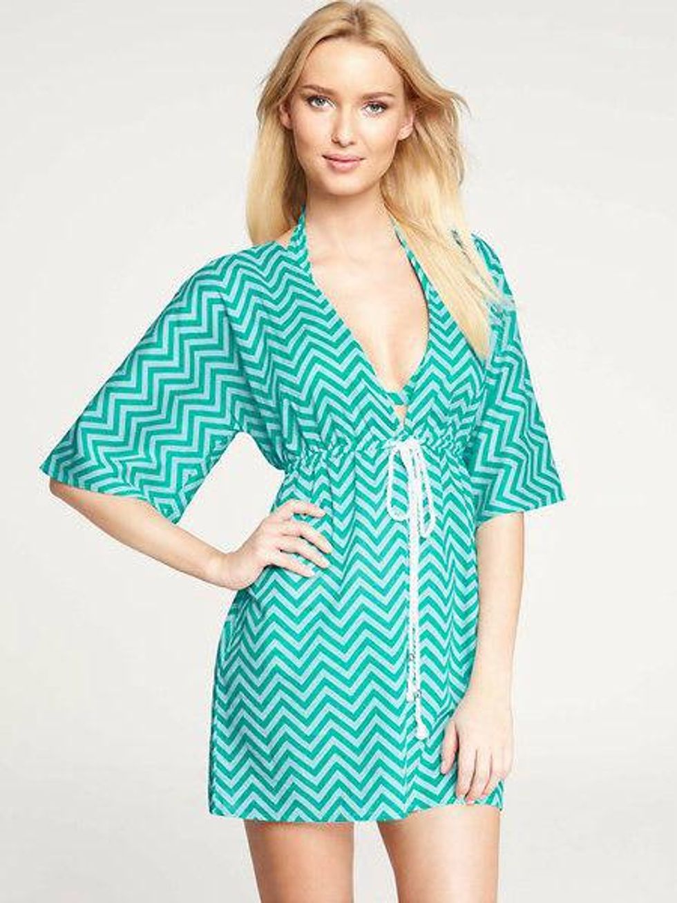 Ann Taylor Classic Zig Zag Tie Front Swimsuit Cover Up