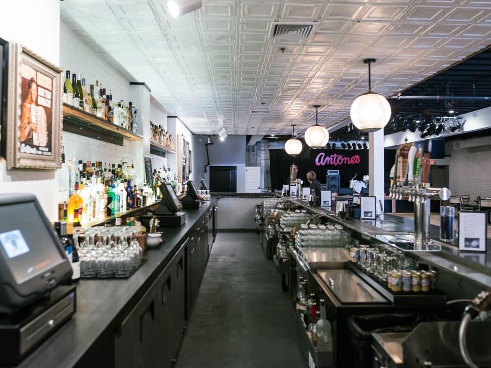 Antone's downtown venue Fifth Street 2016 bar back behind