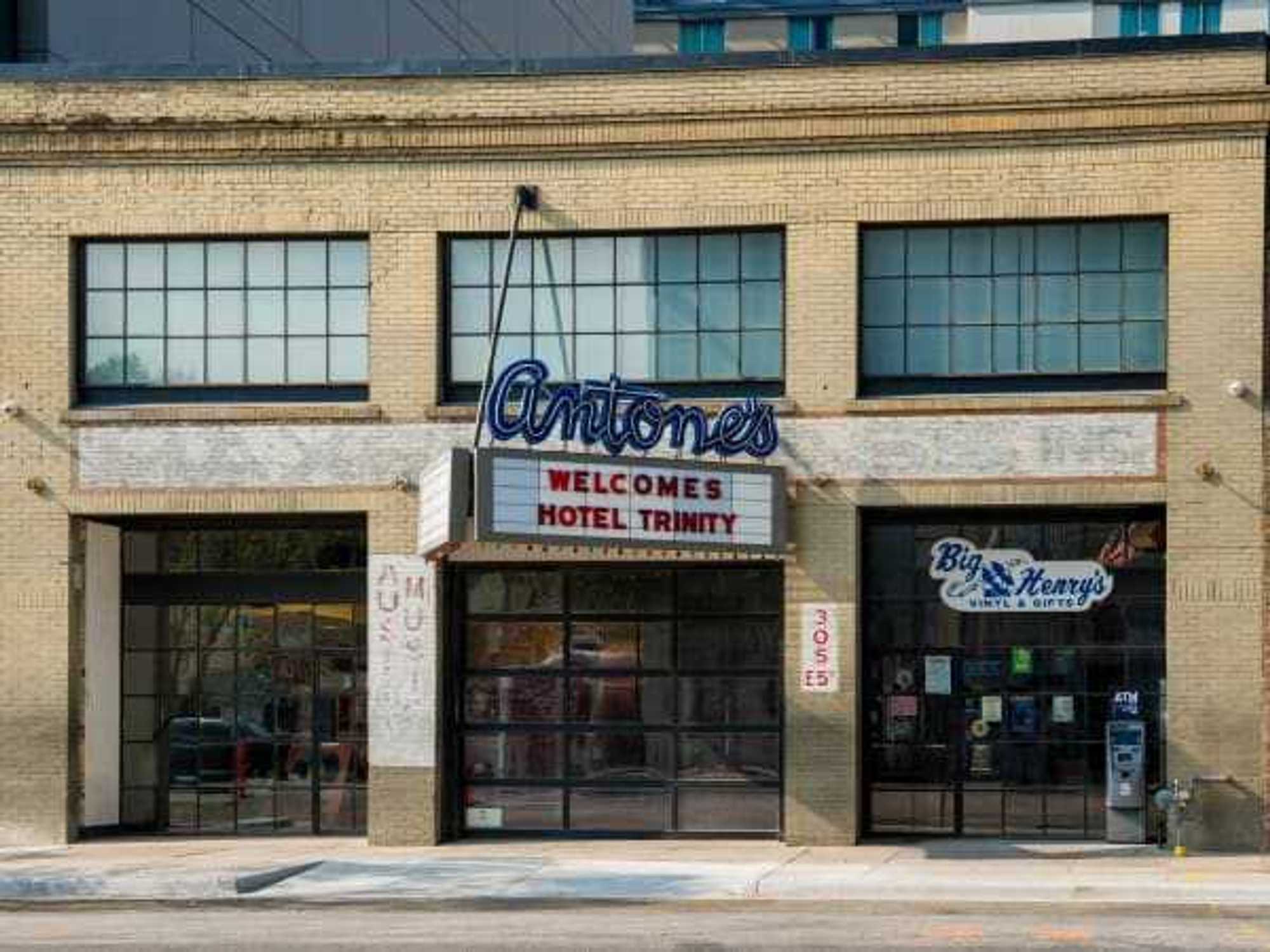 Antone's sign that says Antone's welcomes Hotel Trinity