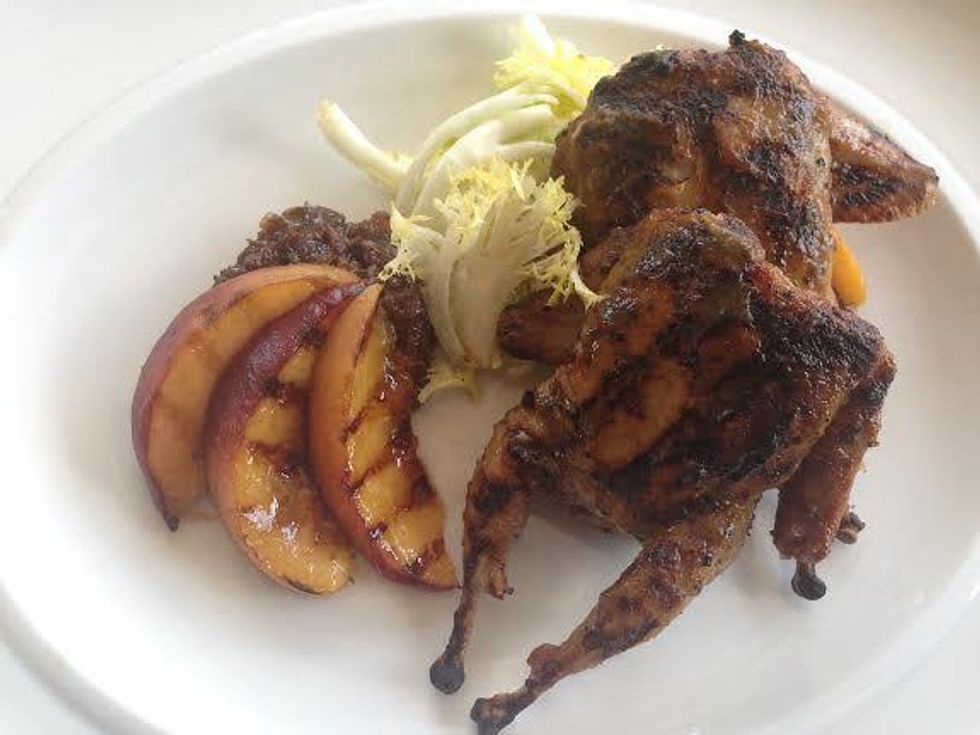 Arro Quail dish with peaches
