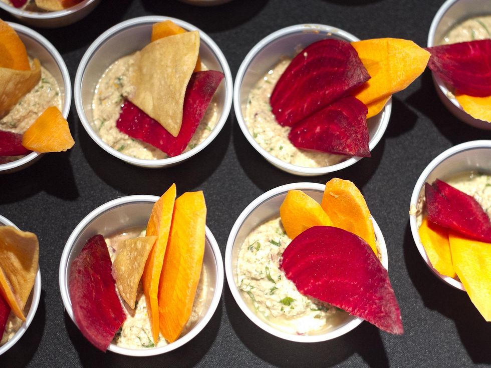 Art Bites Event at the Russell Collection in Austin El Naranjo Bruma De Jitomate Y Pepitas De Calabaza Chef Iliana De La Vega Artist Ramon Vilanova