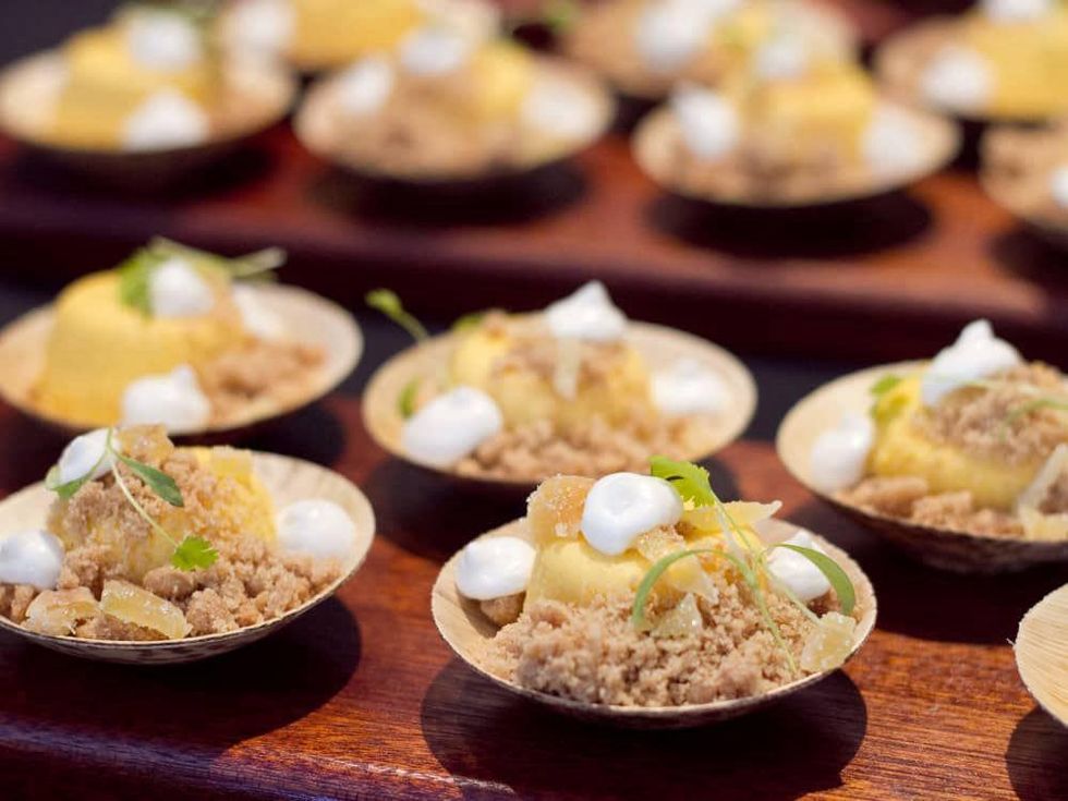 Art Bites Event at the Russell Collection in Austin Sway Kabocha Squash Cheese Cake Chef Alexis Chong Artist Maxine Price