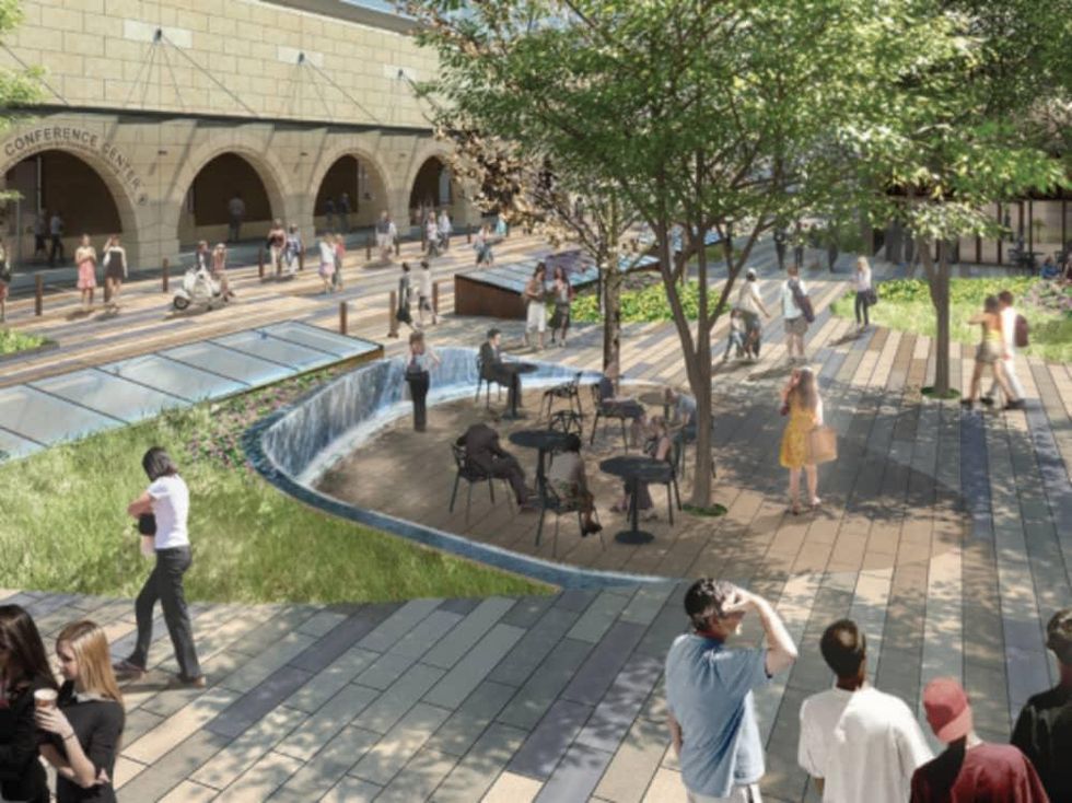 AT&T Center expansion Rowling Hall courtyard