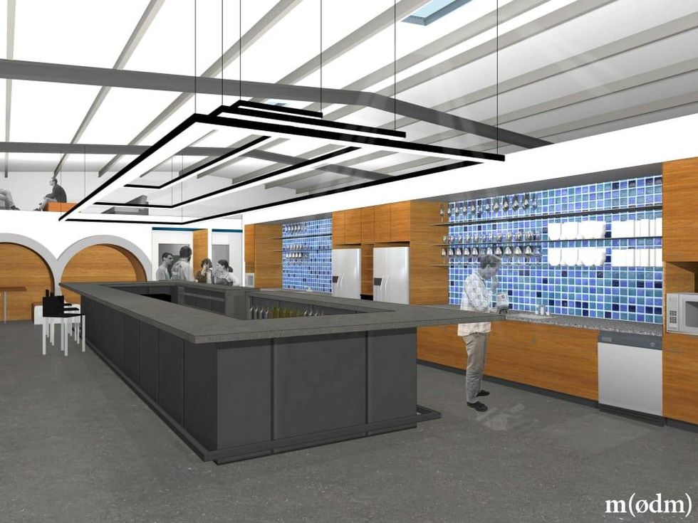 ATX Factory co-working space office East Austin rendering bar