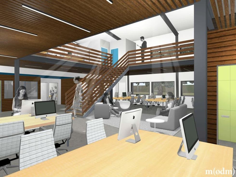ATX Factory co-working space office East Austin rendering workspace