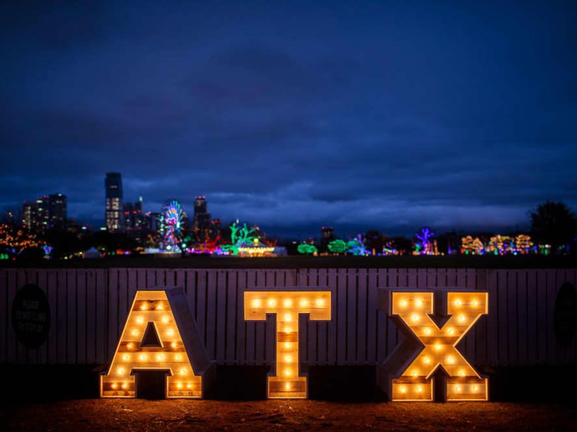 ATX sign with lights