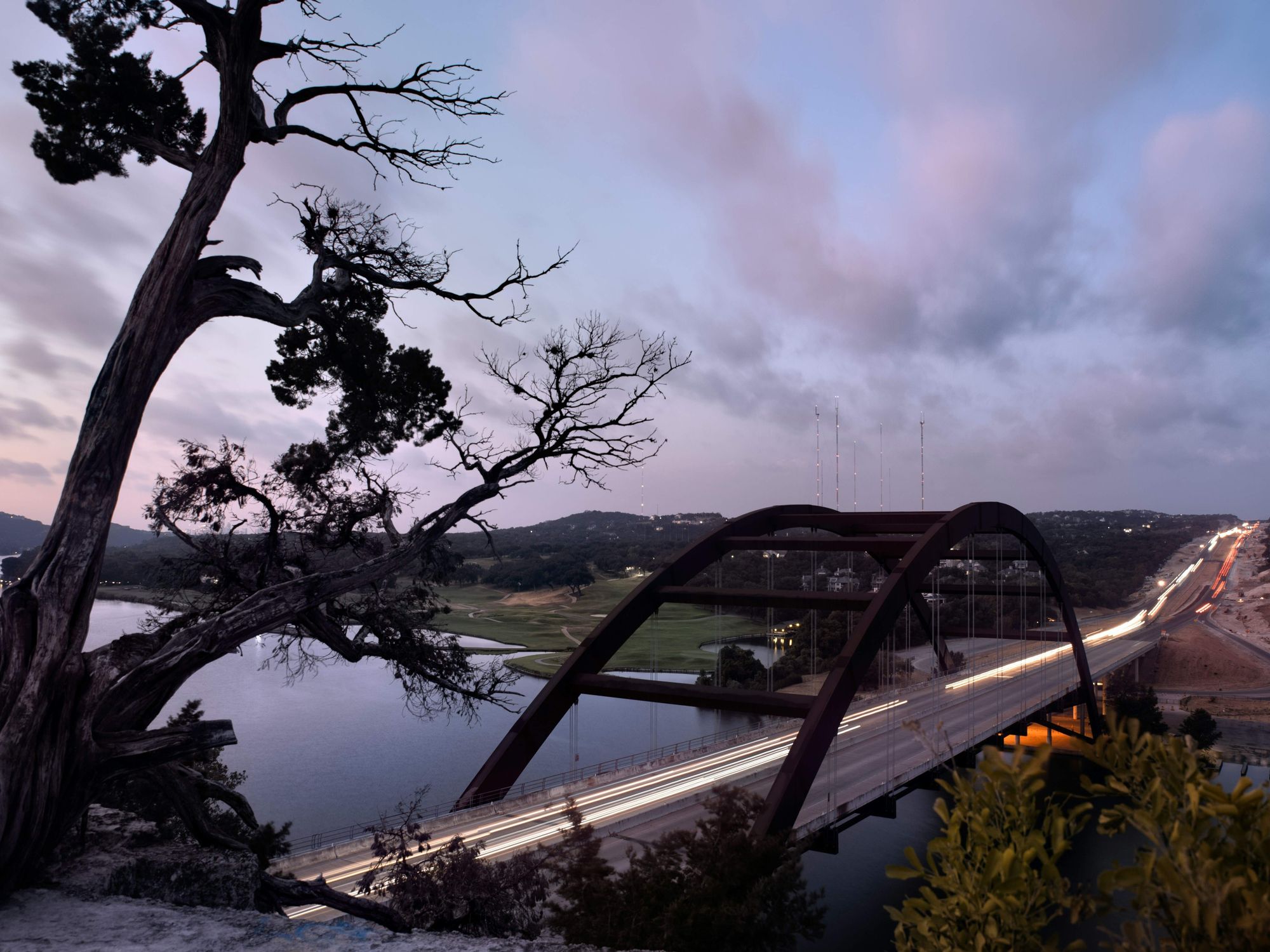 Austin 360 bridge at sunset