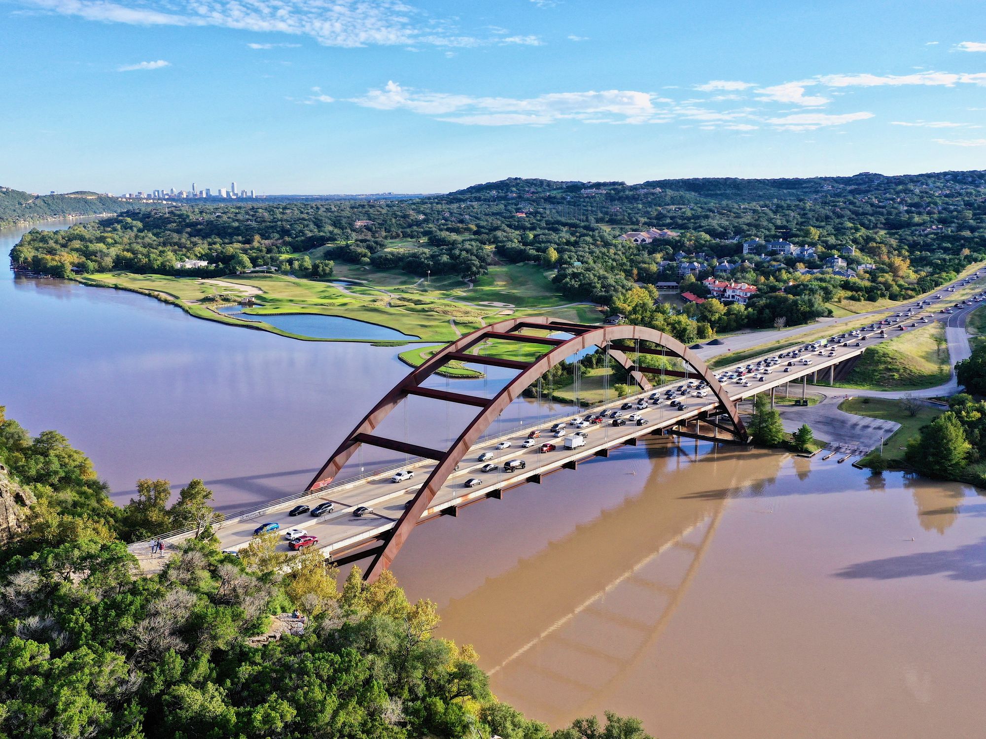 Austin aerial photo 360 bridge