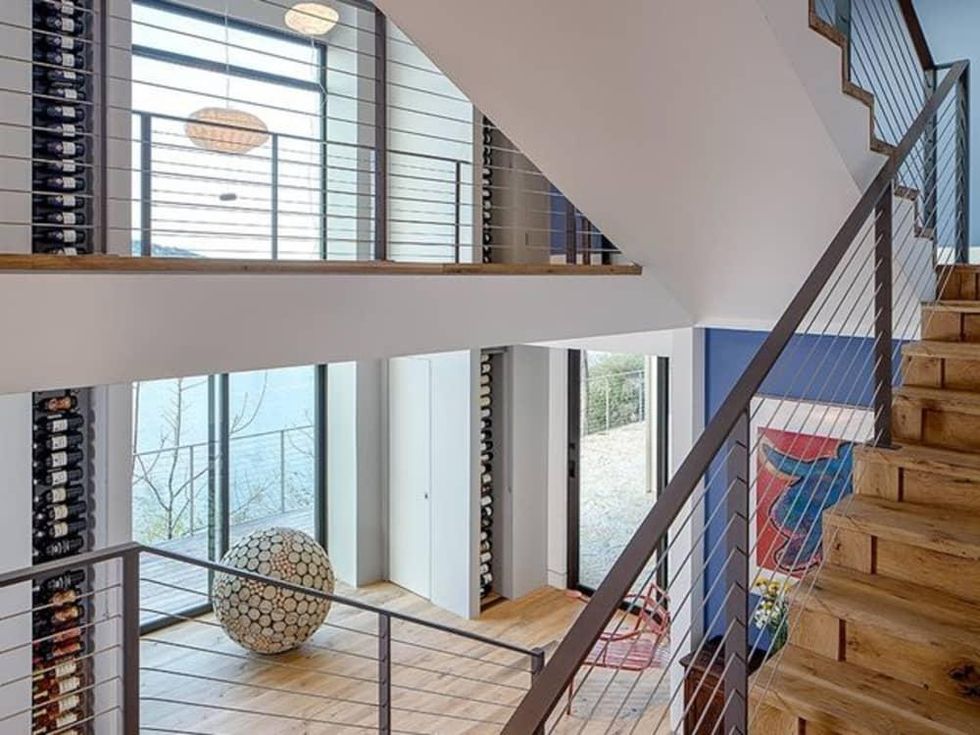 Austin cliff home Houzz staircase