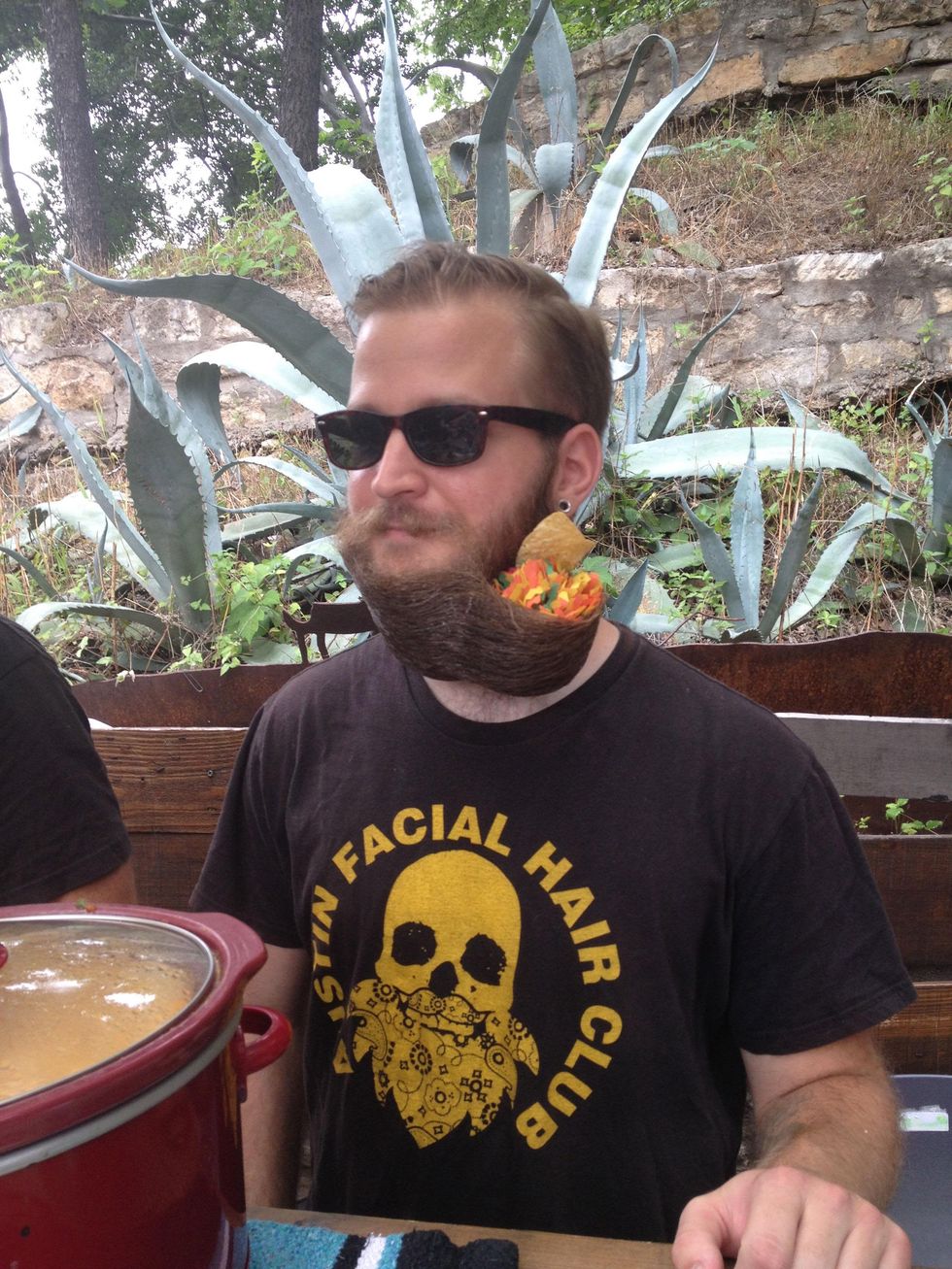 Austin Facial Hair Club with beard chips at Quesoff IV 2014