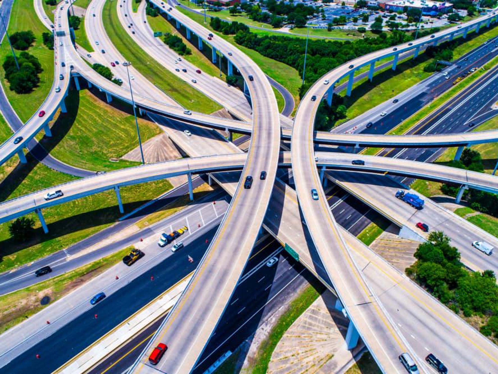 Austin highway aerial view