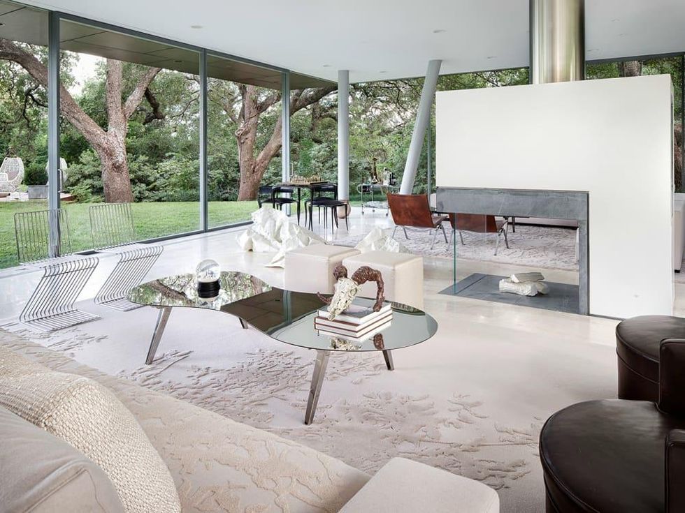 Austin home Floating Box House 900 Live Oak Circle West Lake Hills 78746 April 2016 formal living