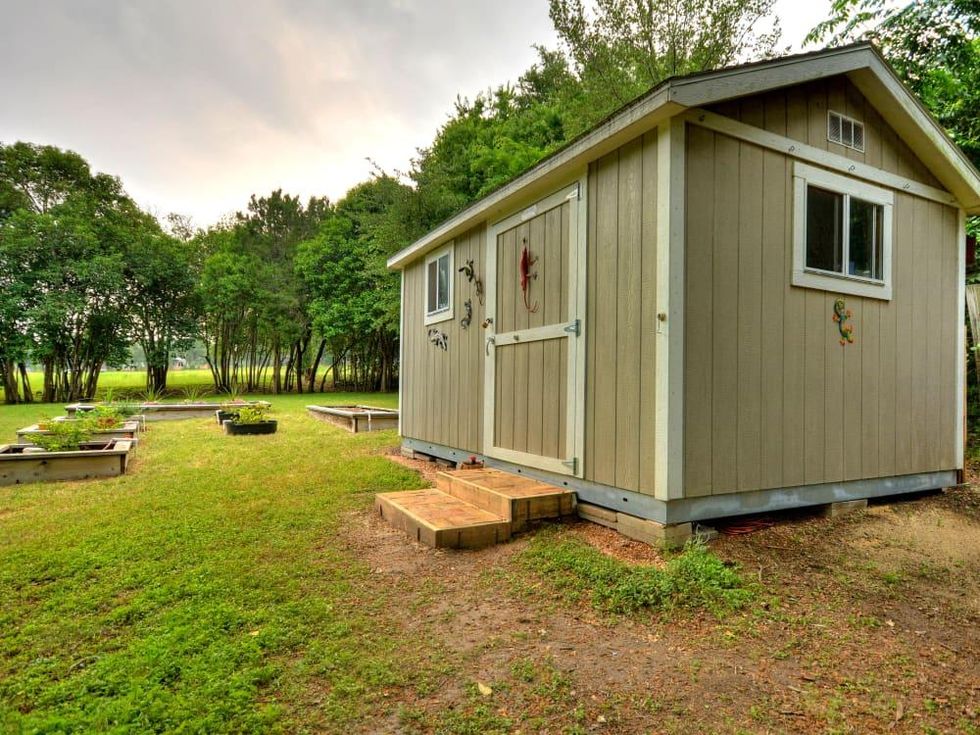 Austin home house 2416 S 2nd Street 78704 backyard storage