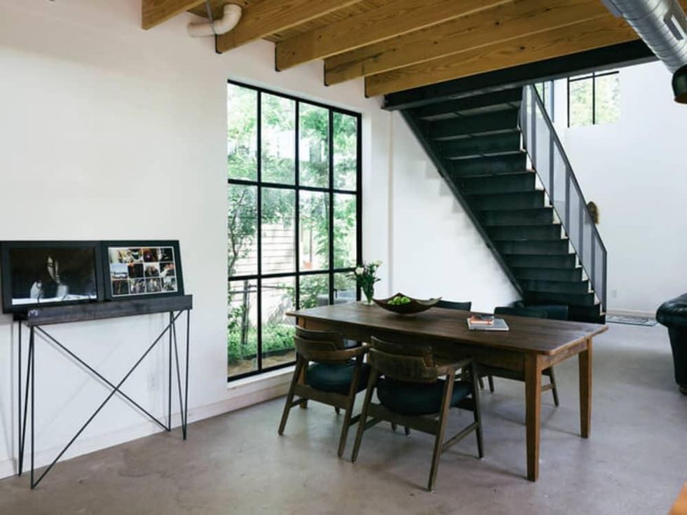 Austin home house Houzz DIY modern Texas farmhouse Garden St dining room table staircase