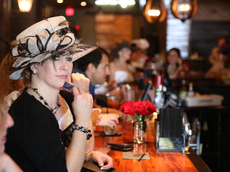 Austin Influential Group Derby Day at Ten Oak Derby Hat Angie Hanna