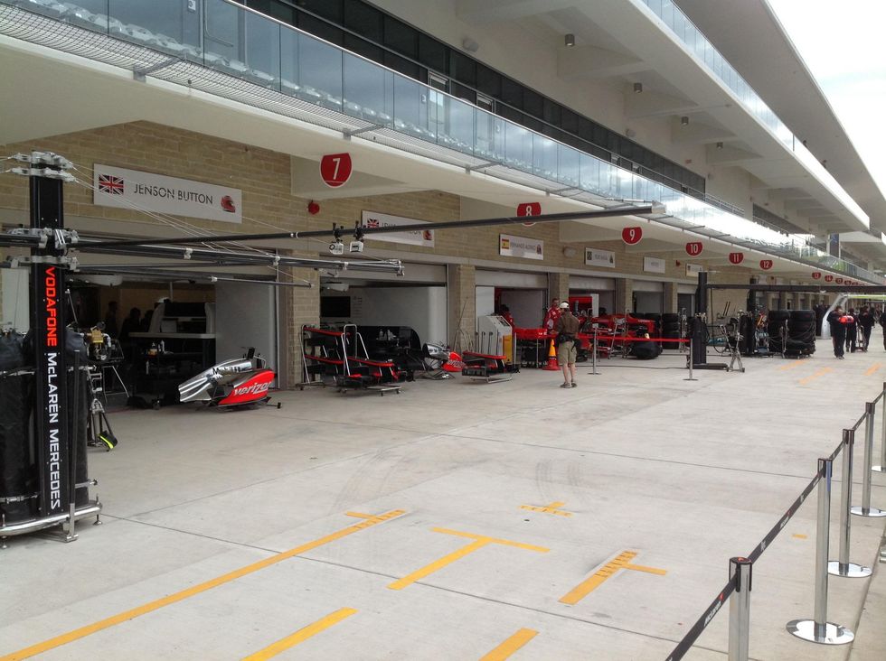 Austin Photo: Kevin_Marussia garage Formula 1_November 2012_pit row