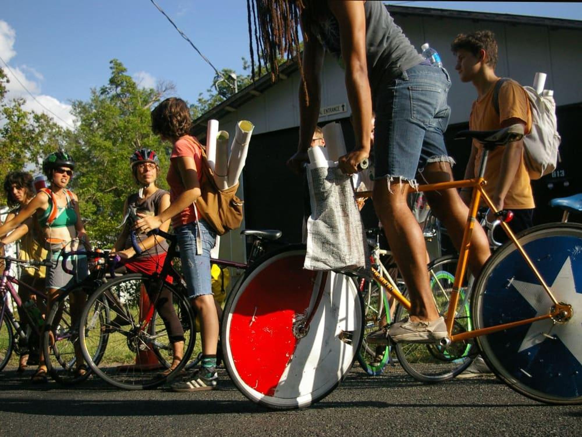 Austin Photo Set: News_Leah Moss_paper girl art_June 2011_bike