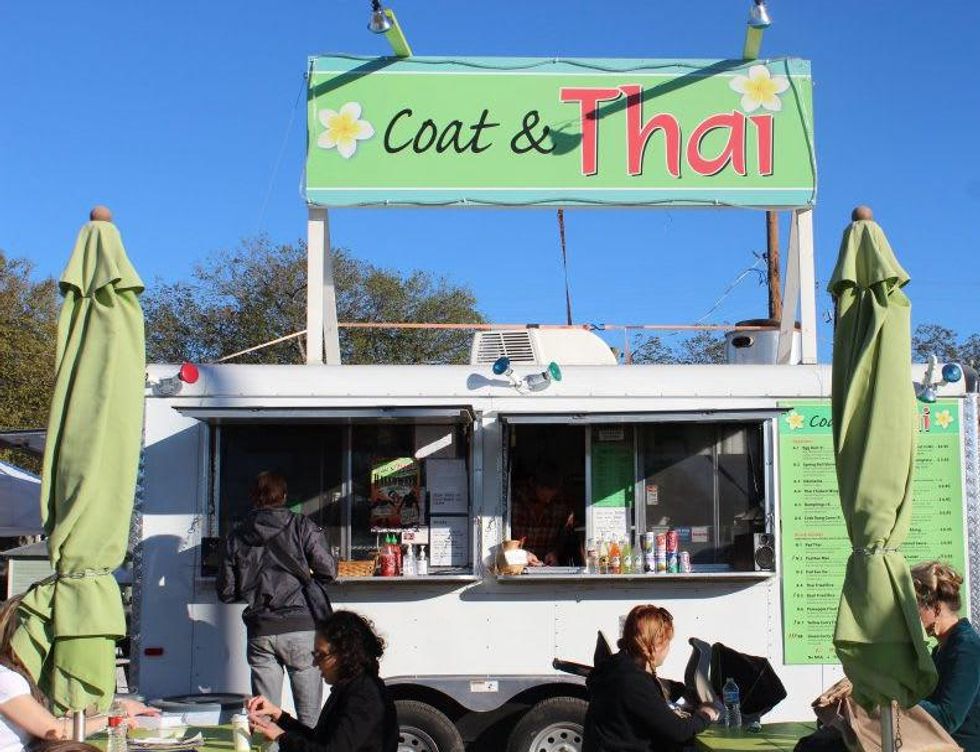 Austin Photo Set: News_Tiffany Harelik_trailer food_south congress_Nov 2011_coat and thai