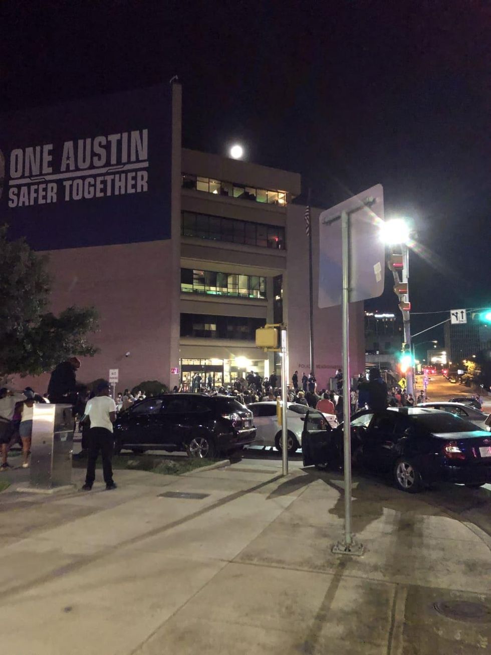 Austin protests friday night apd headquarters