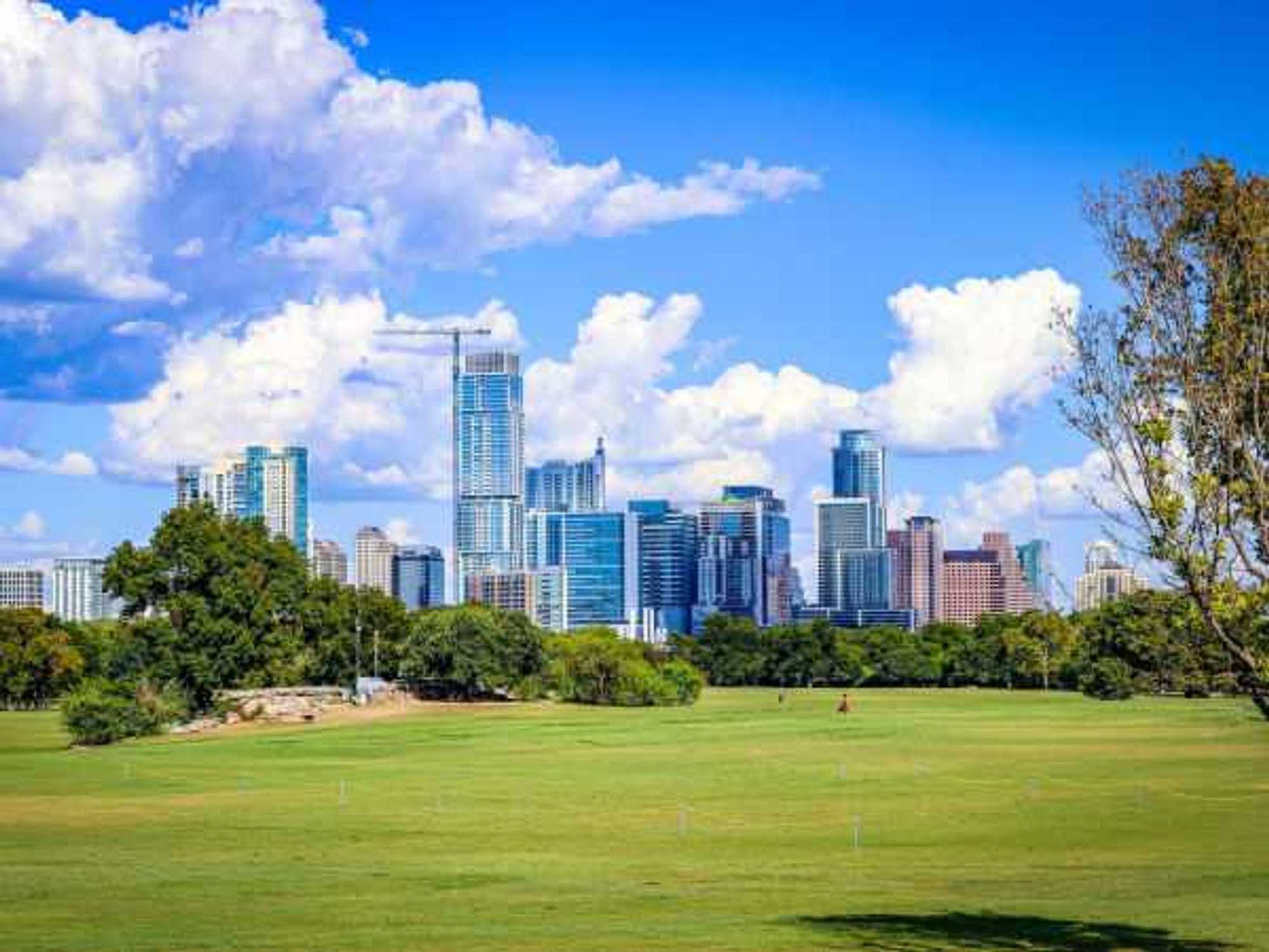 Austin skyline from Zilker Park