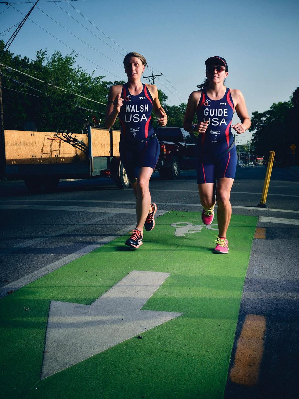 Austin triathletes running