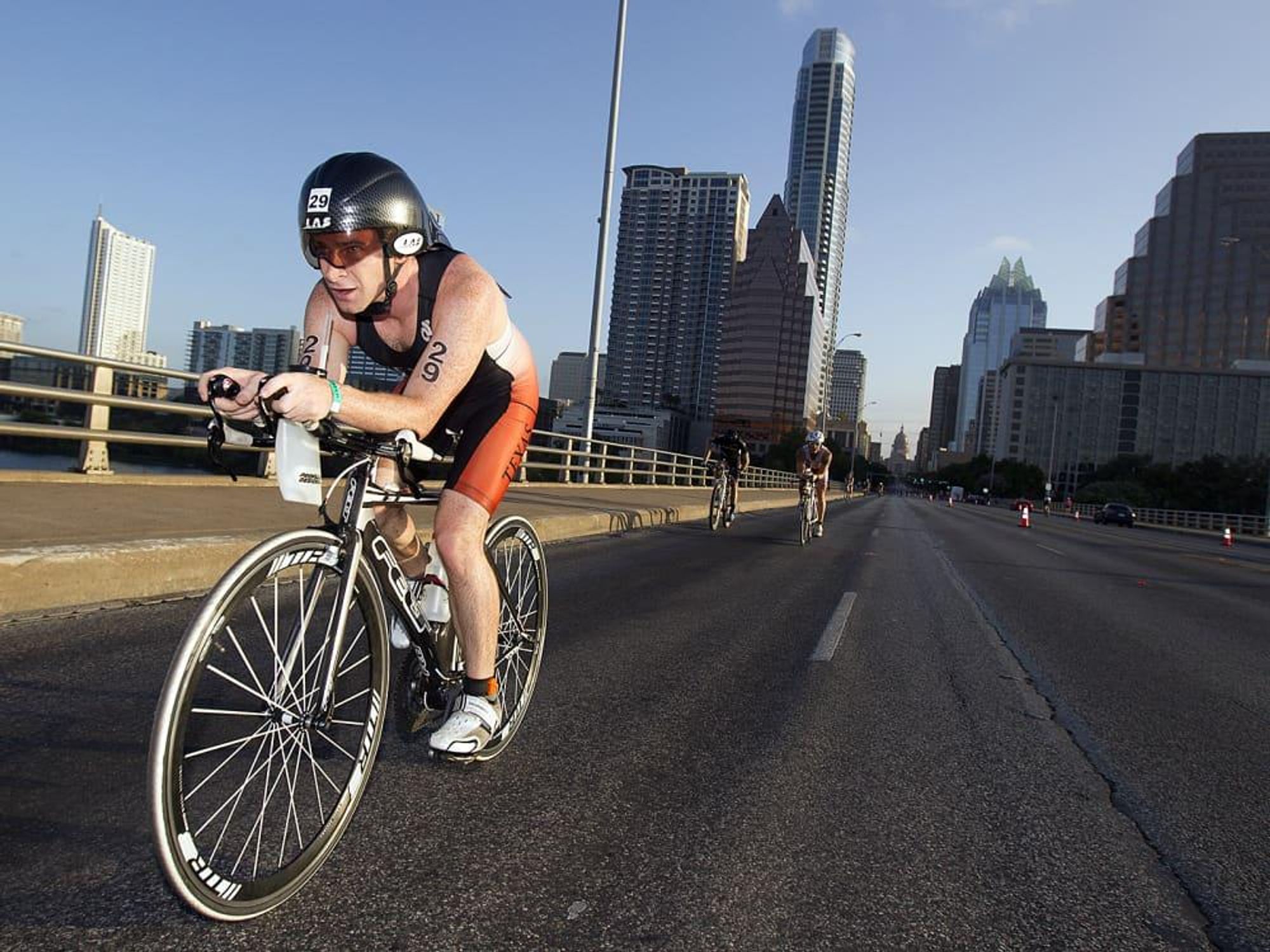 Austin TriRock triathlon cyclist Congress Avenue race