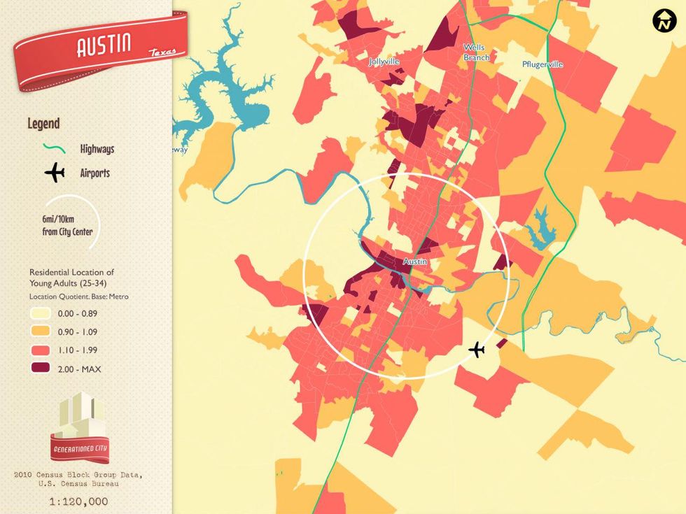 Map reveals the hottest Austin neighborhoods for young adults